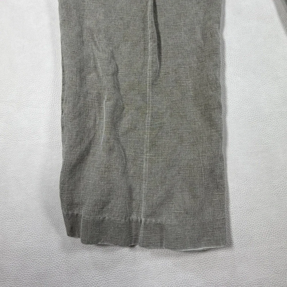 The Territory Ahead Mens 38x28 Linen Silk Blend Pants Khaki Flat Front Vintage